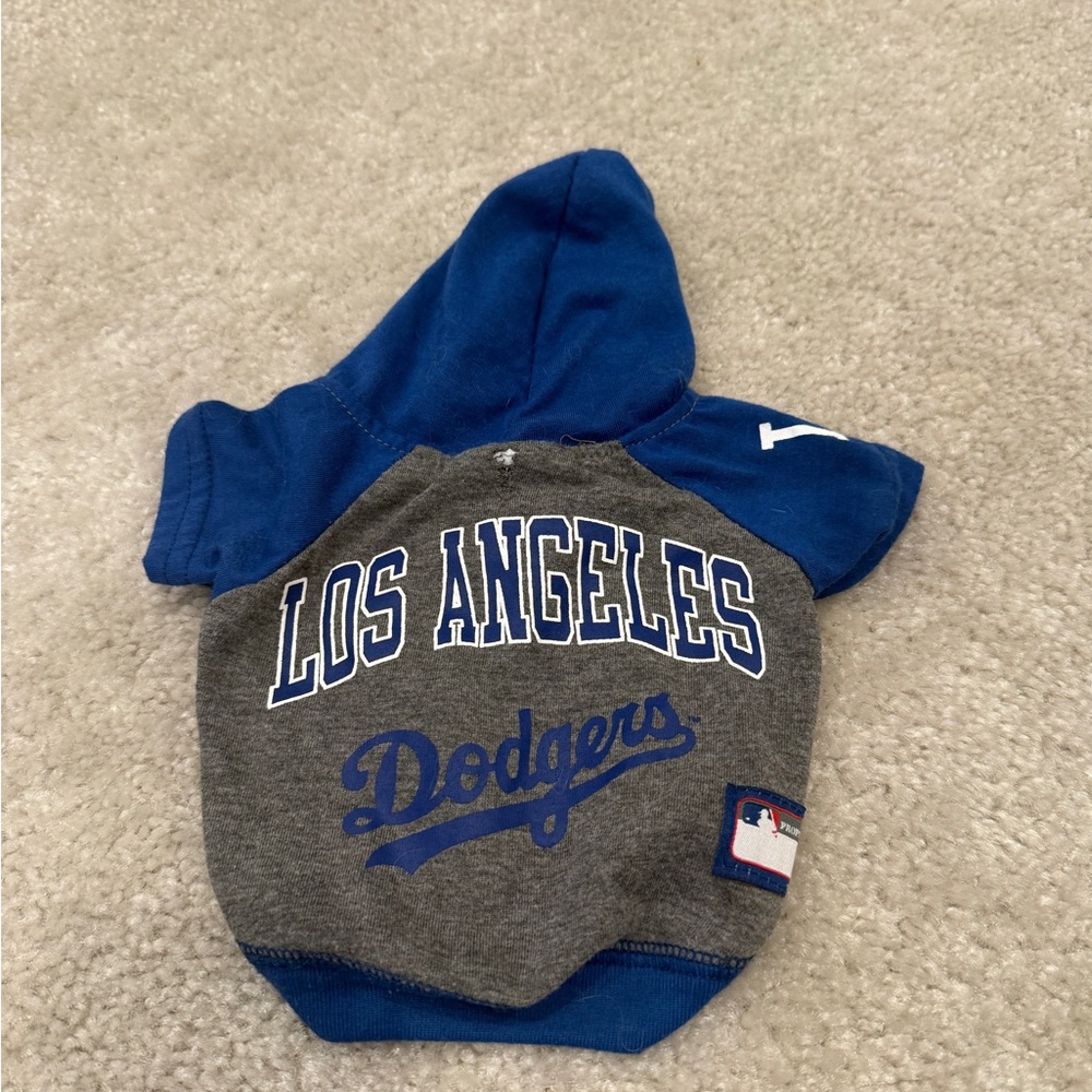 MLB Los Angeles Dodgers DOG PET Hoodie - Blue and Gray XS
